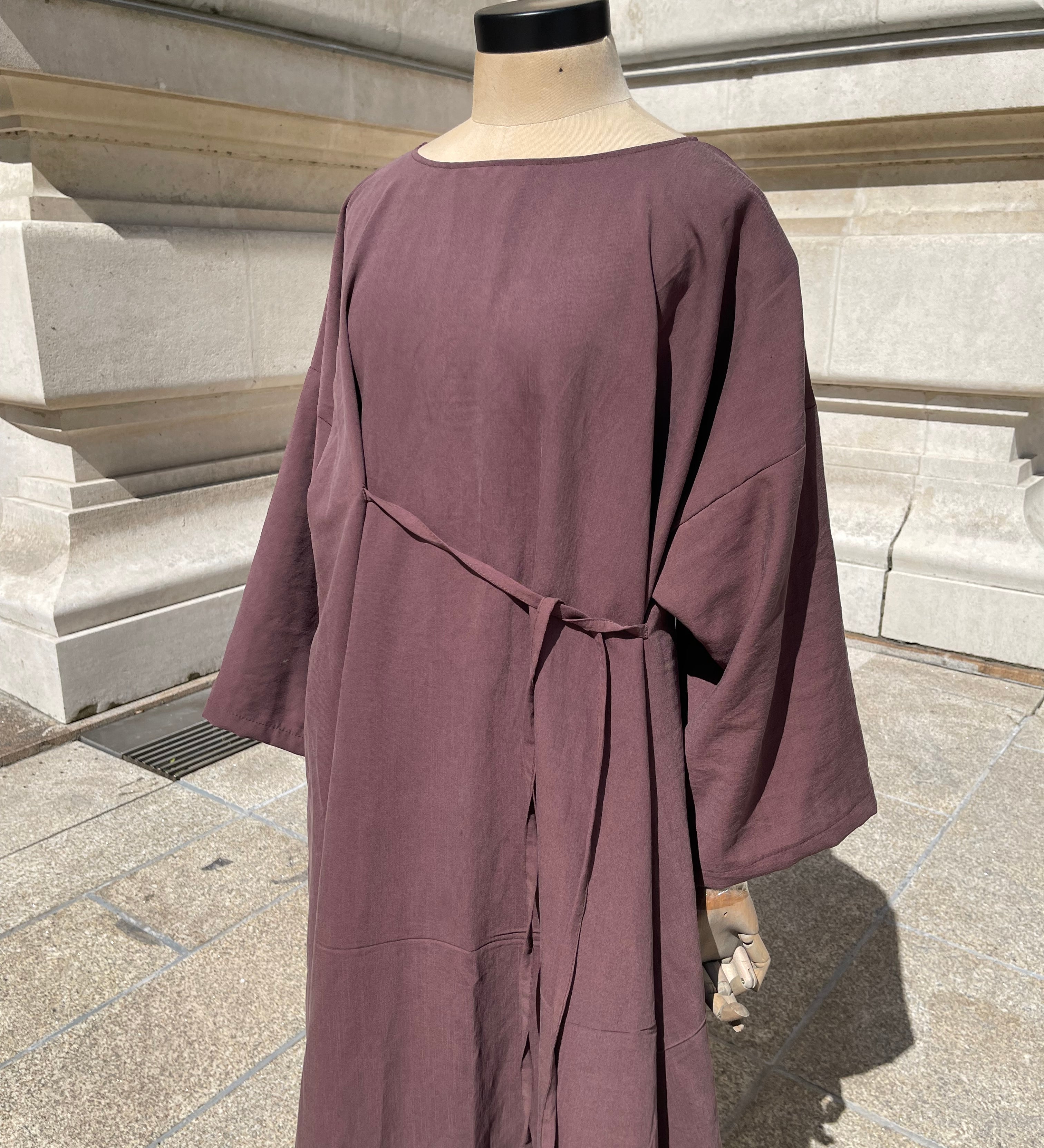 Abaya en viscose prune, MBASHOP