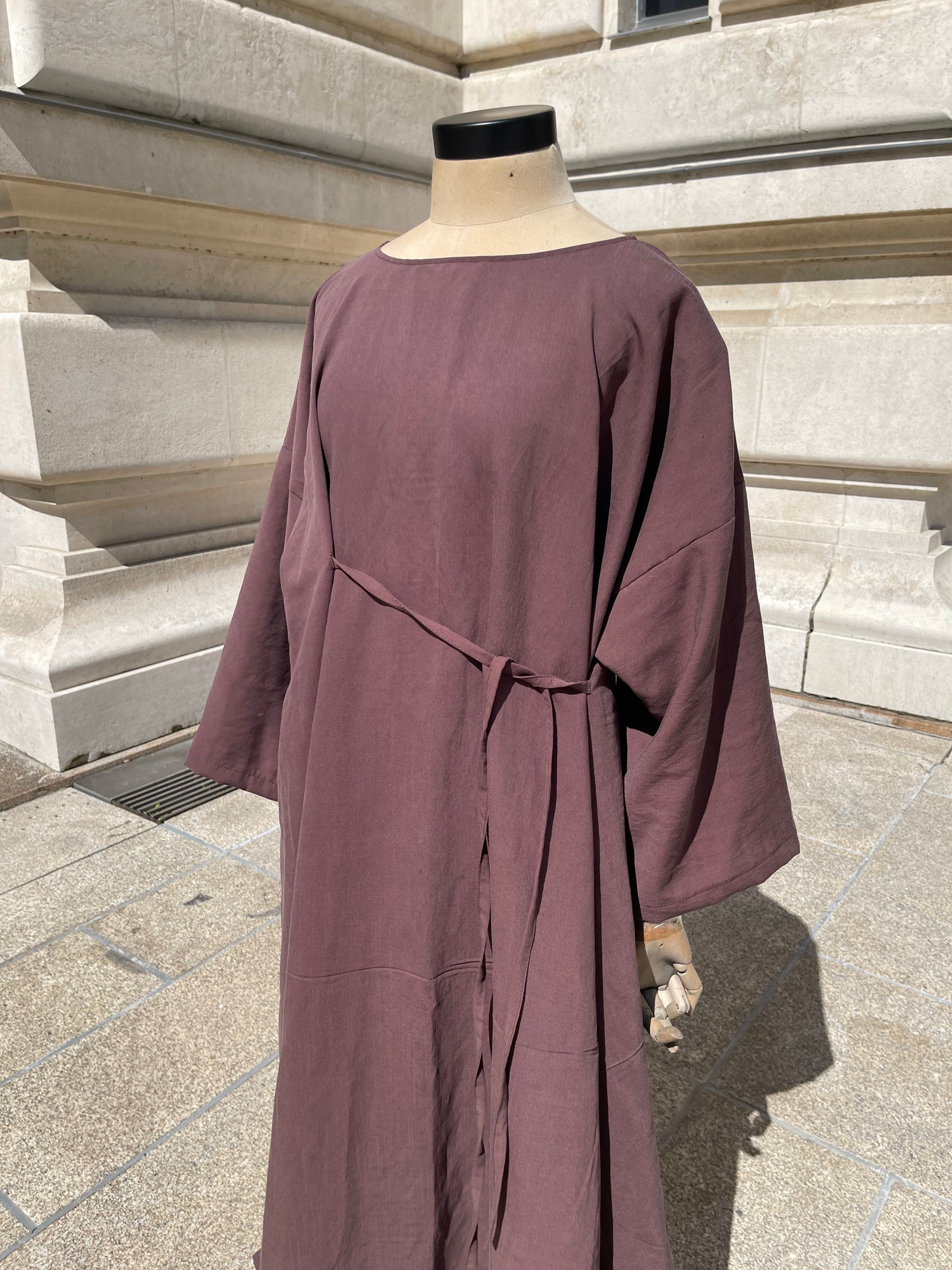 Abaya en viscose prune, MBASHOP