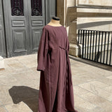 Abaya en viscose prune, MBASHOP