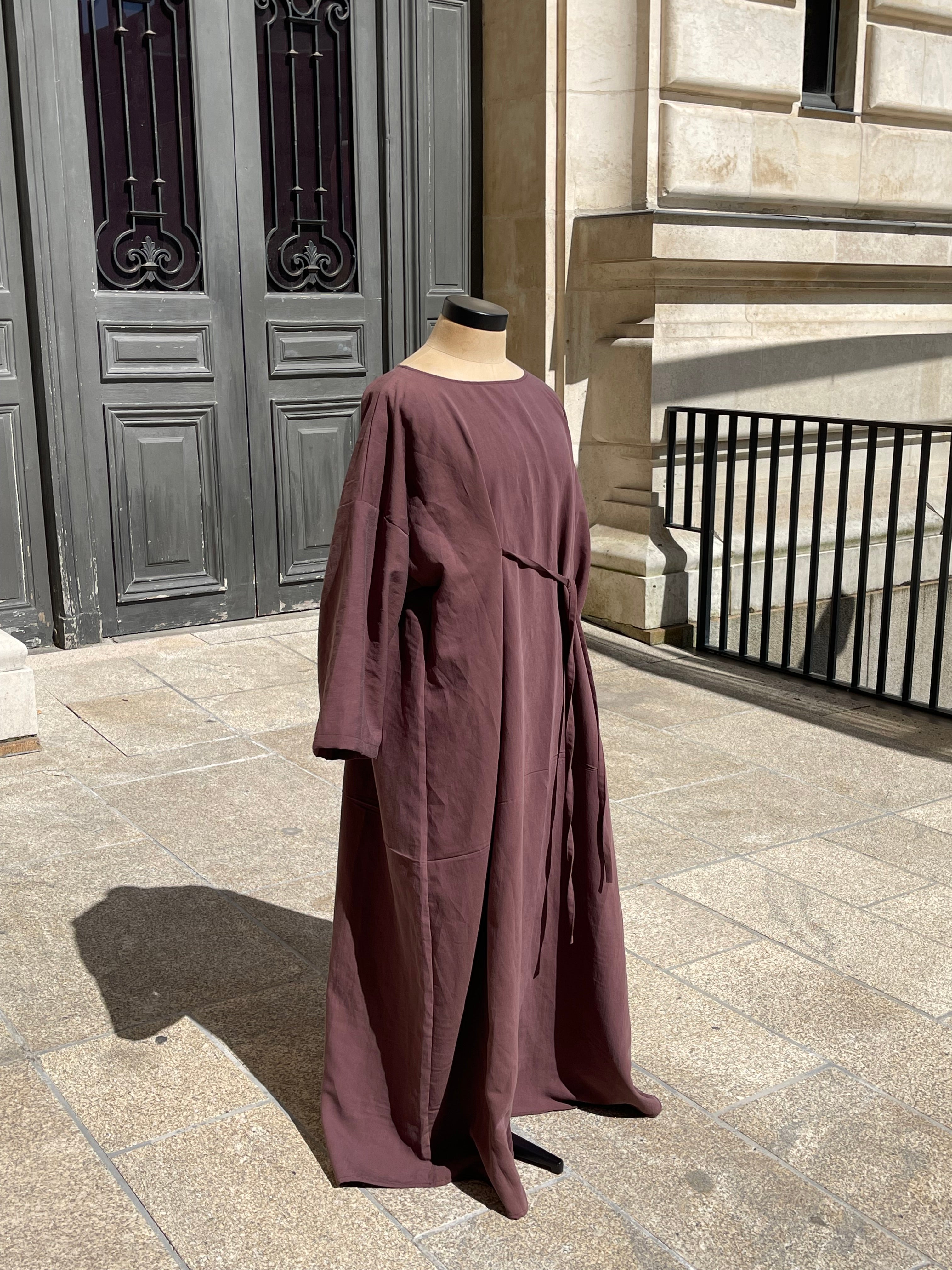Abaya en viscose prune, MBASHOP